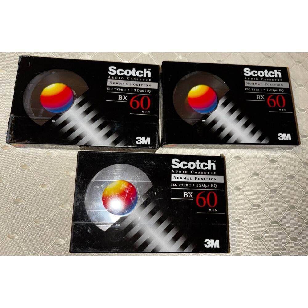 3M Scotch BX 60 Audio Cassette Tapes Normal Position IEC Type I Sealed Lot Of 3